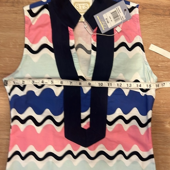 NWT Sail to Sable Tuckernuck Pink Blue Wave Print Tunic Dress Size - X-Small - Picture 8 of 8